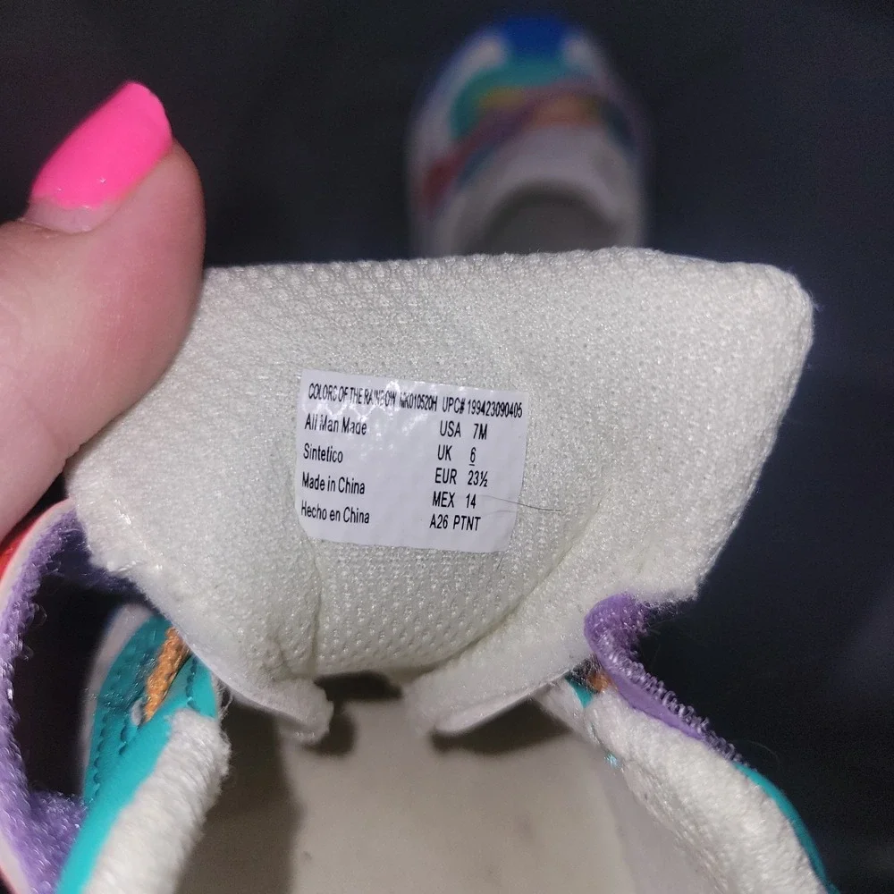 Ms Rachel Stride Rite Shoes 7M Hook Loop Elastic Laces Rainbow Toddler 7